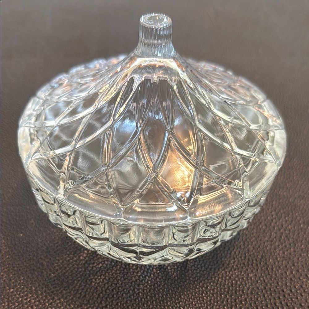 Elegant Glass Candy Dish or Trinket Box